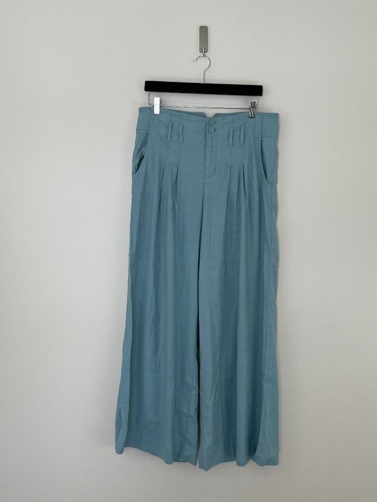 Anthropologie Pants - Anthropologie Linen Blend Robins Egg Blue Wide-Leg Pants Size 12